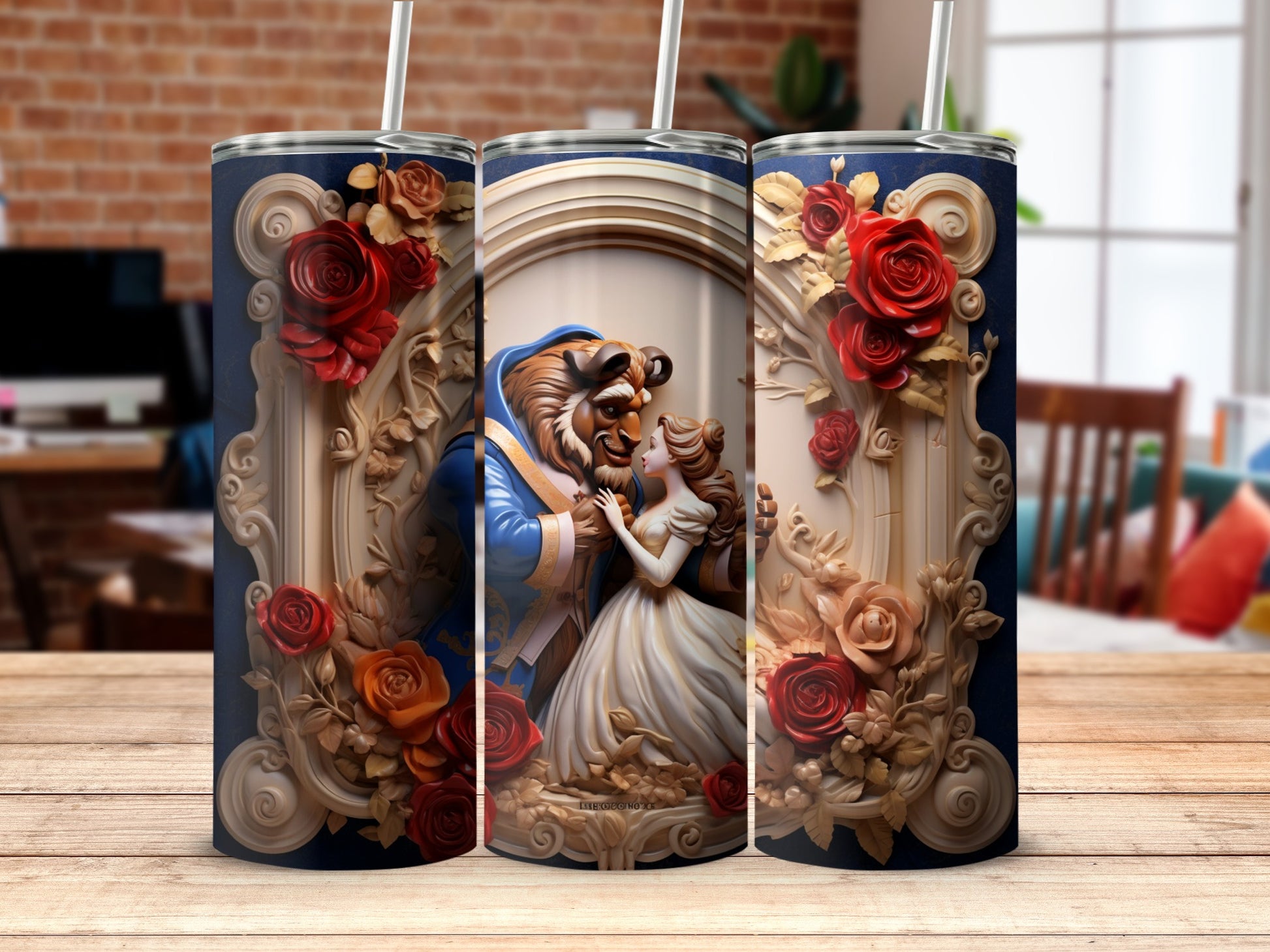 Beauty and the Beast Themed Drink Tumbler