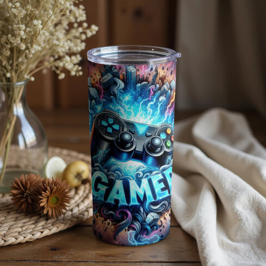 Gamer Controller Lightning Design Tumbler