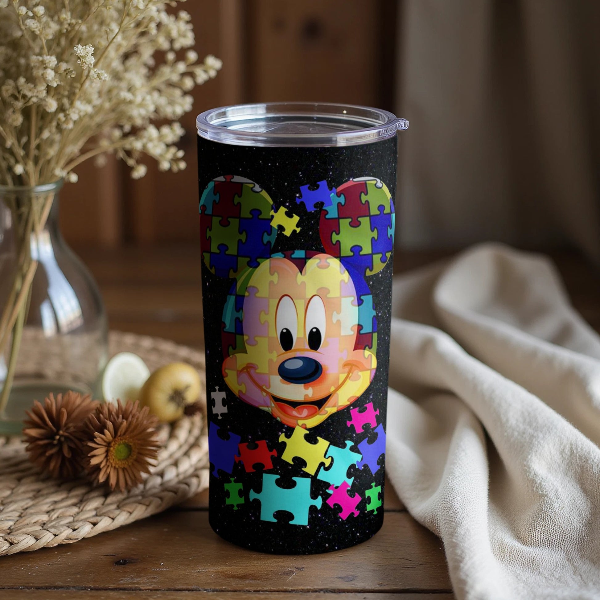 Mickey Mouse Puzzle Design Insulated Tumbler