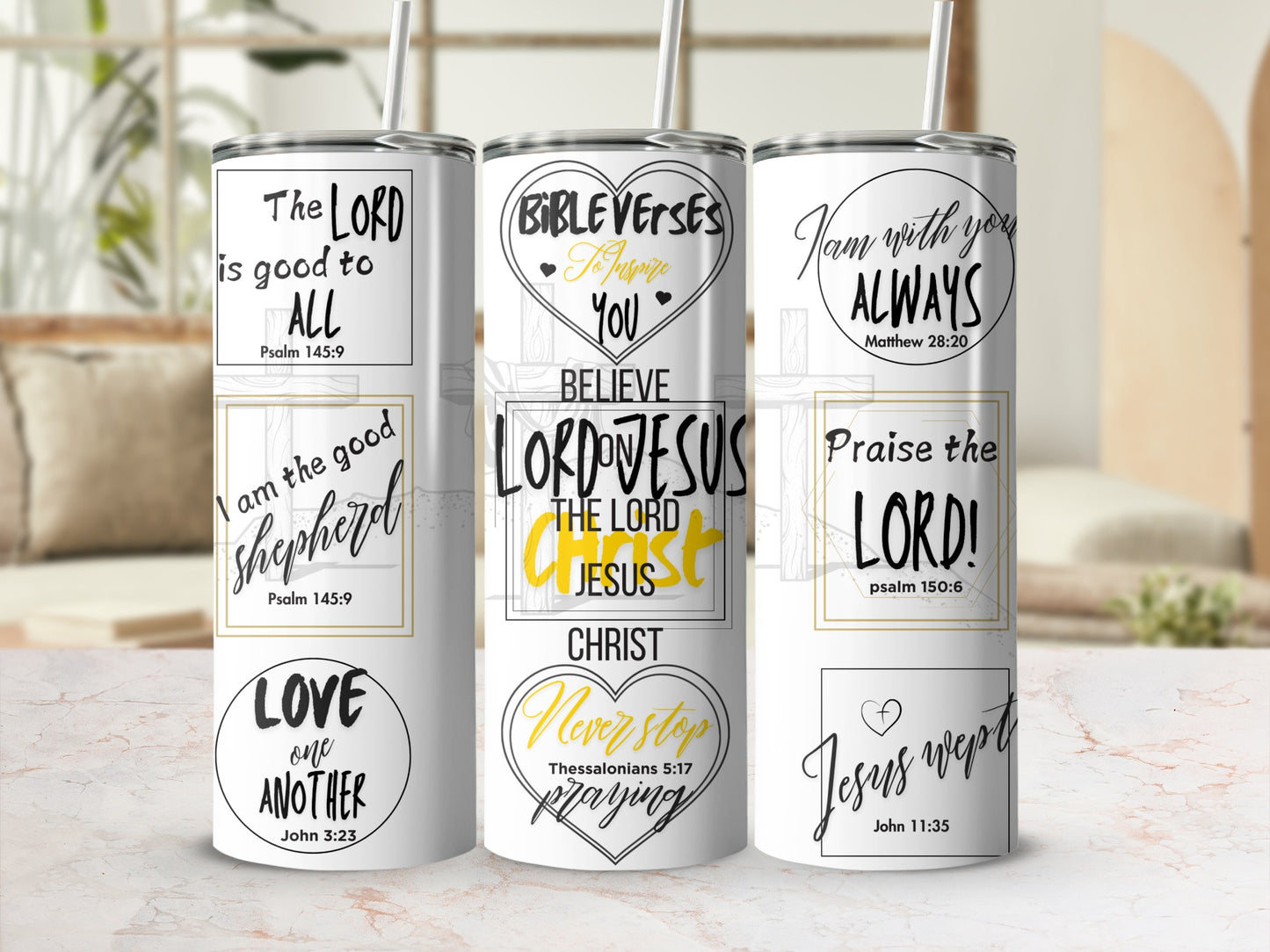 Bible Verses Tumbler Inspirational Quotes Stainless Tumbler
