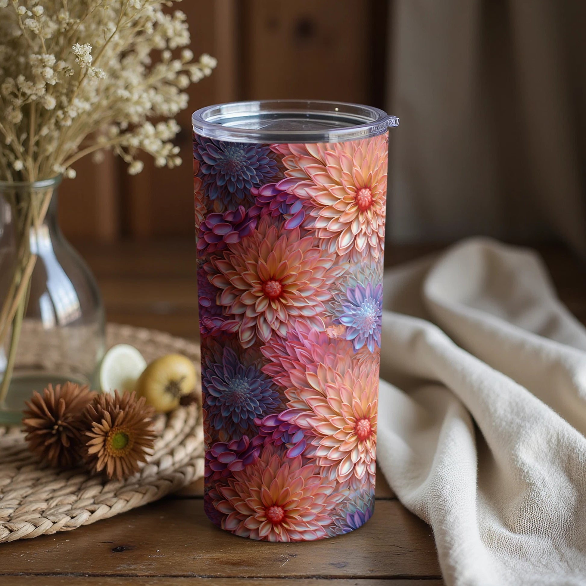 Floral Pattern Insulated Tumbler Perfect for Gifting