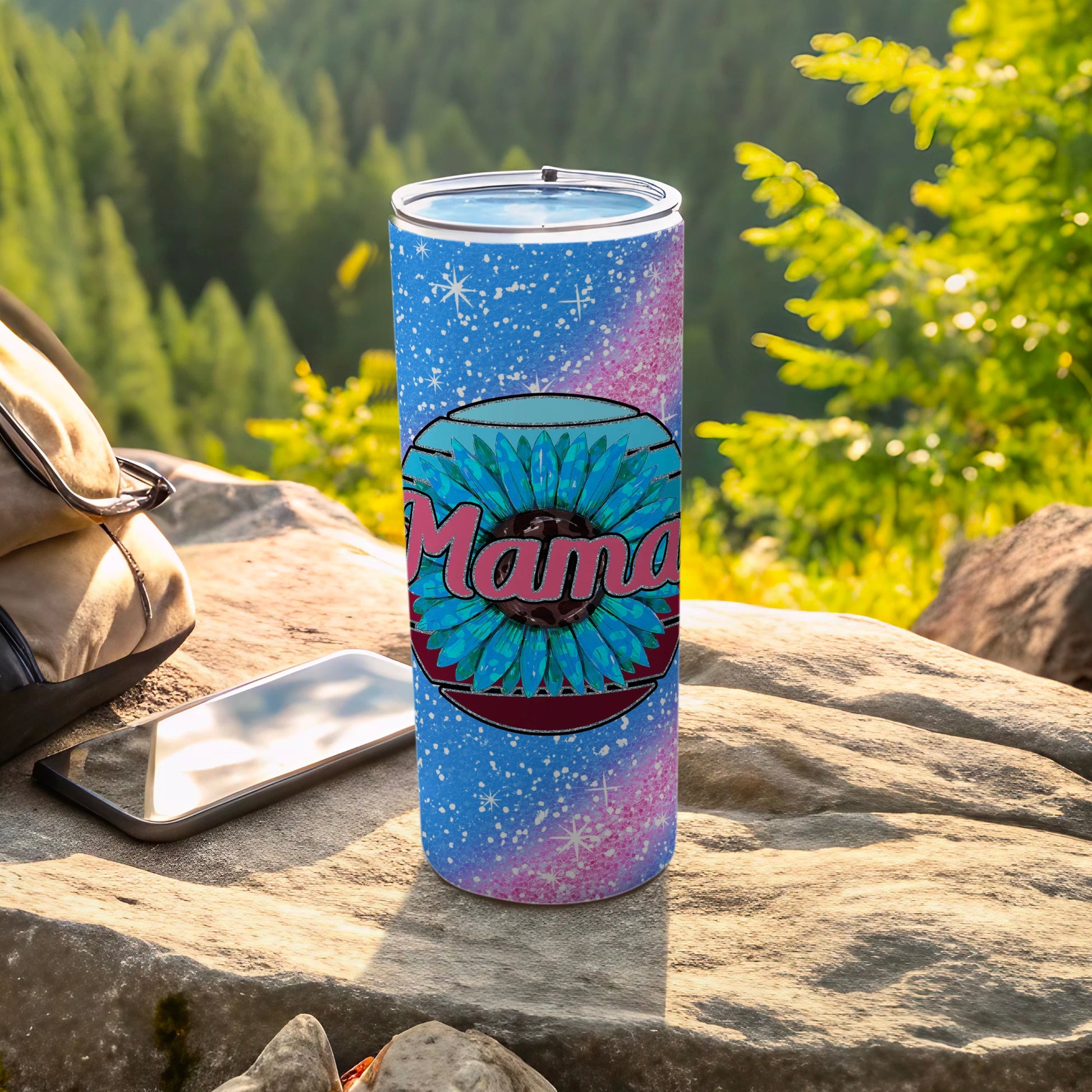 Vibrant Floral Mama Design Travel Tumbler for Everyday Use