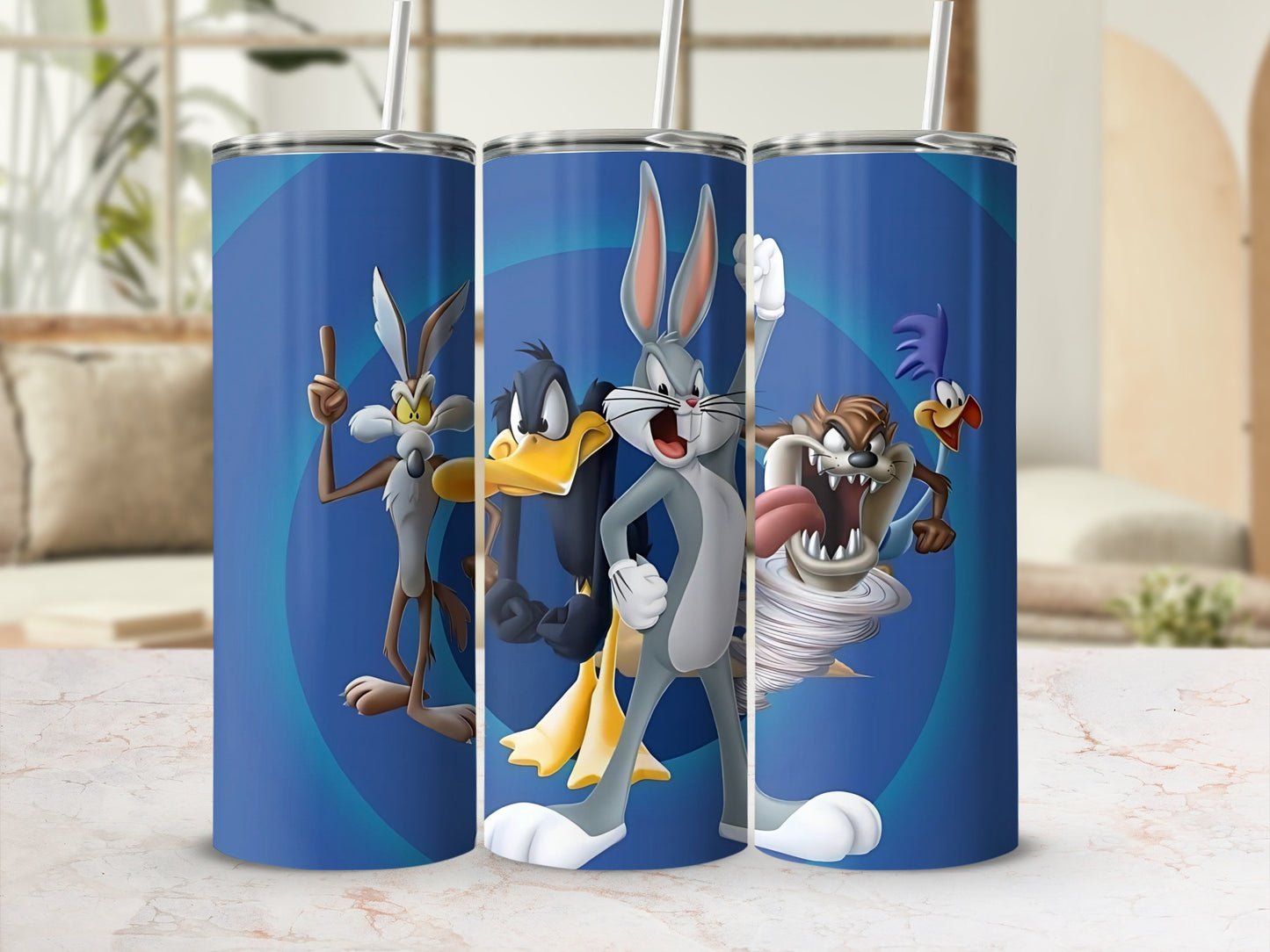 Looney Tunes Characters Tumbler Cup with Straw