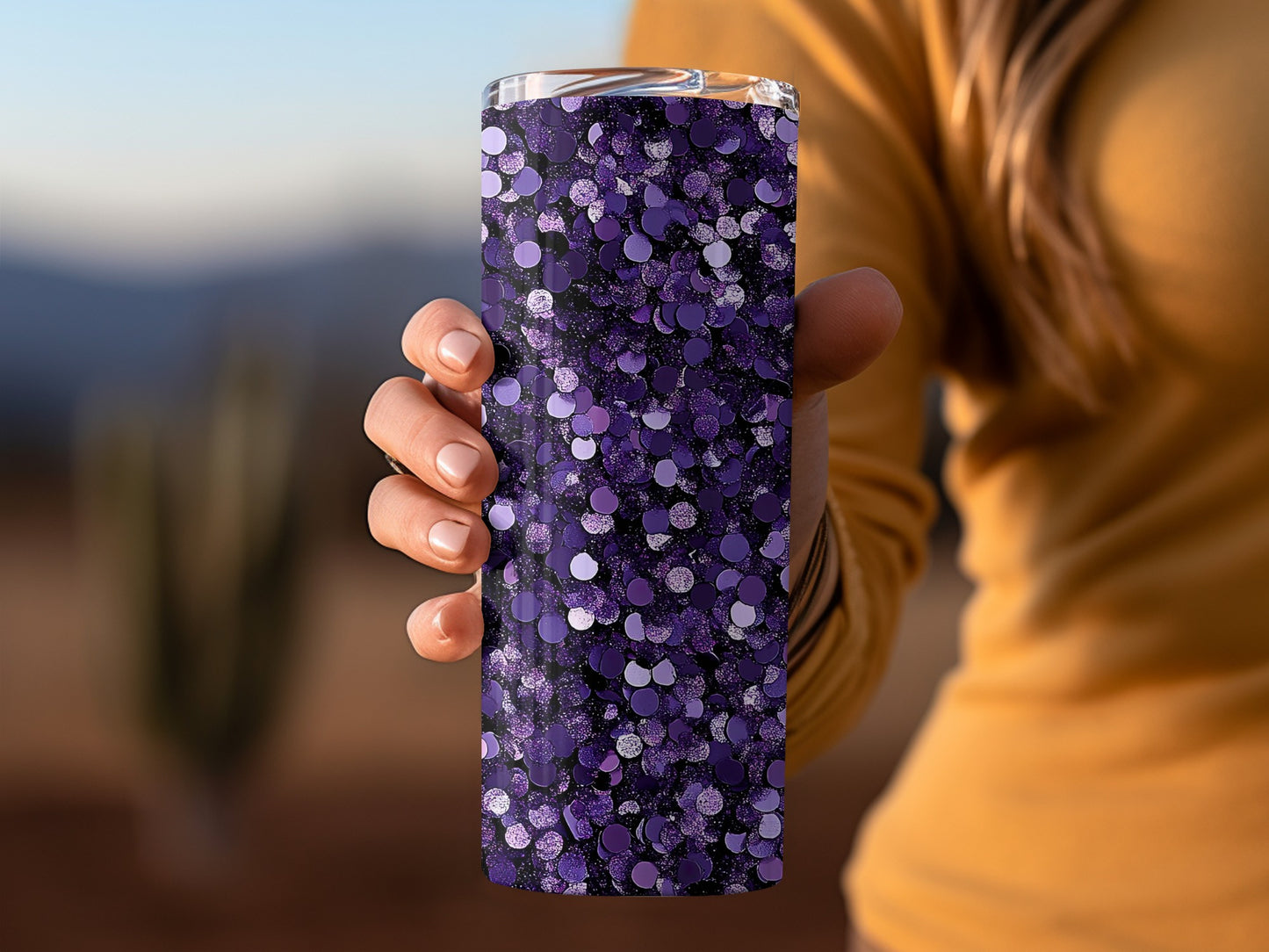 Stunning Amethyst Dream Sparkle Effect Design Tumblers