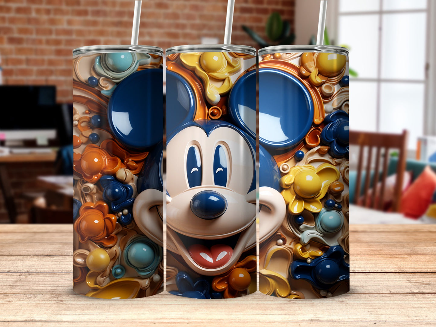 Vibrant Mickey Mouse Themed Beverage Container
