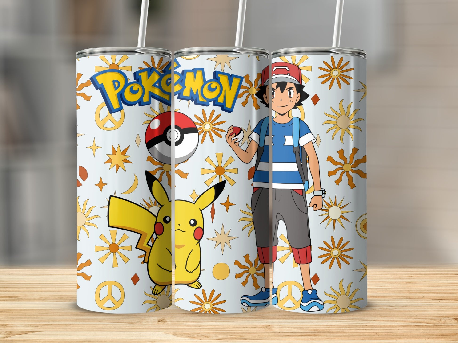 Pokémon Pikachu and Ash Design Tumbler Cup