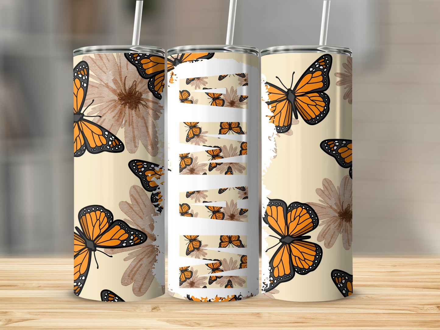 Vibrant Monarch Butterfly Insulated Tumbler Cup