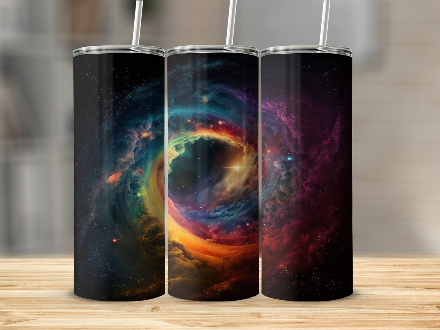 Stunning Cosmic Nebula Design Stainless Steel Tumblers