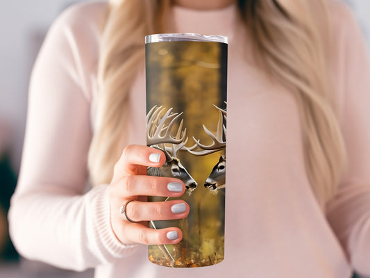 Deer Antlers Design Insulated Tumbler Cup 20oz