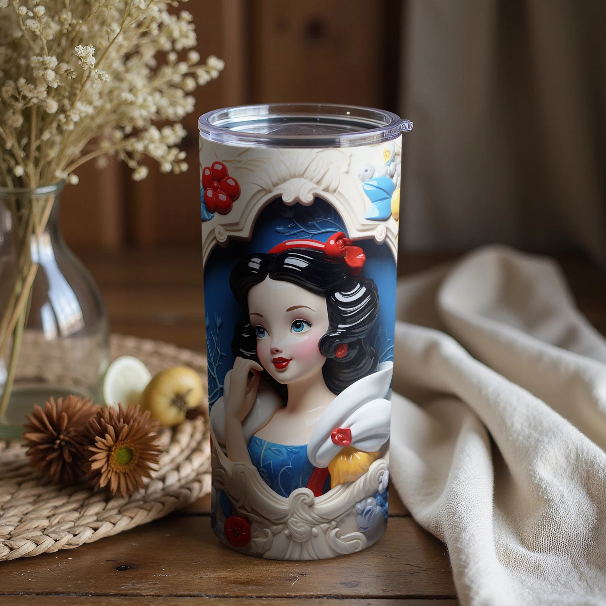 Enchanting Princess Art Reusable Stainless Steel Tumbler