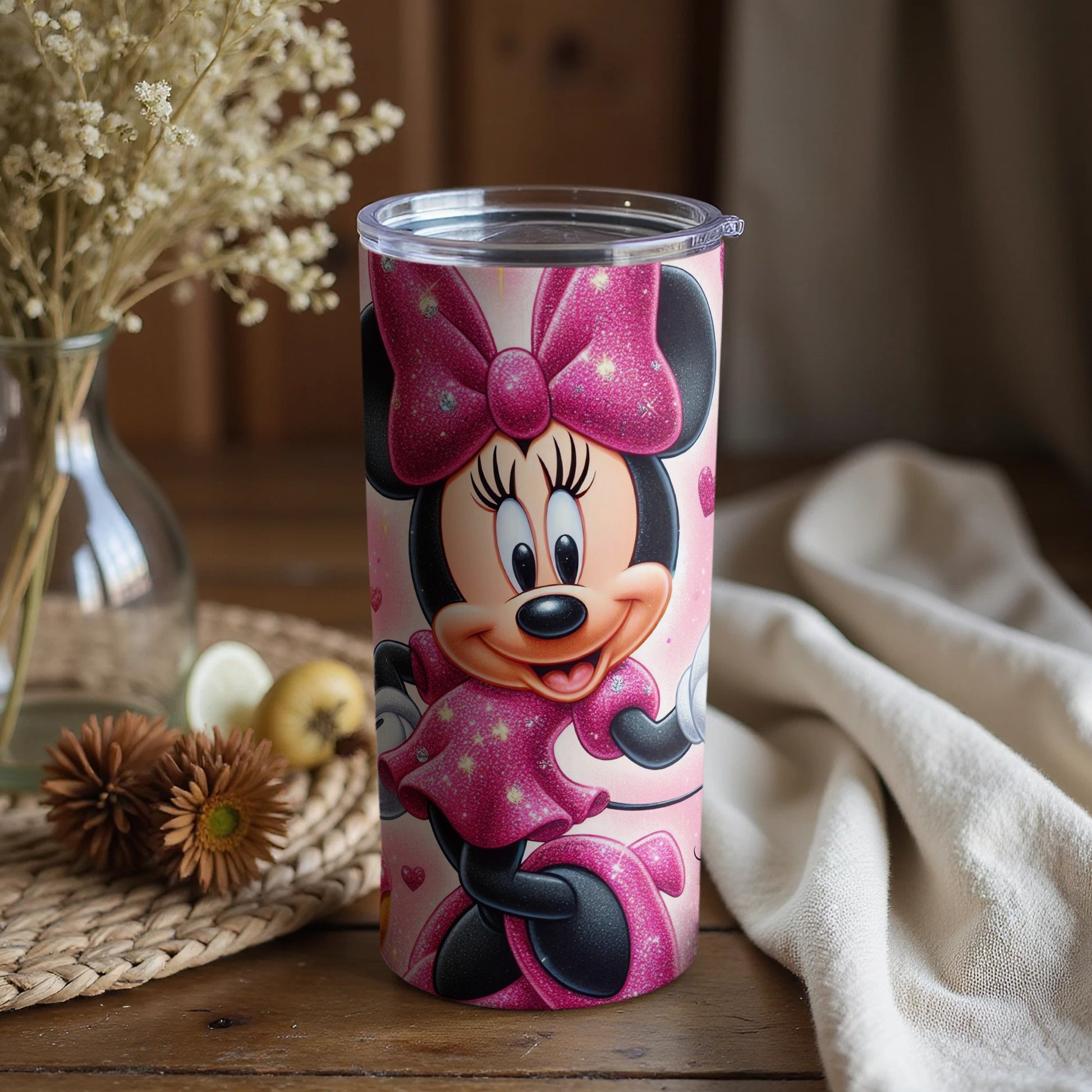 Minnie Mouse Sparkly Pink Bow Tumbler Product