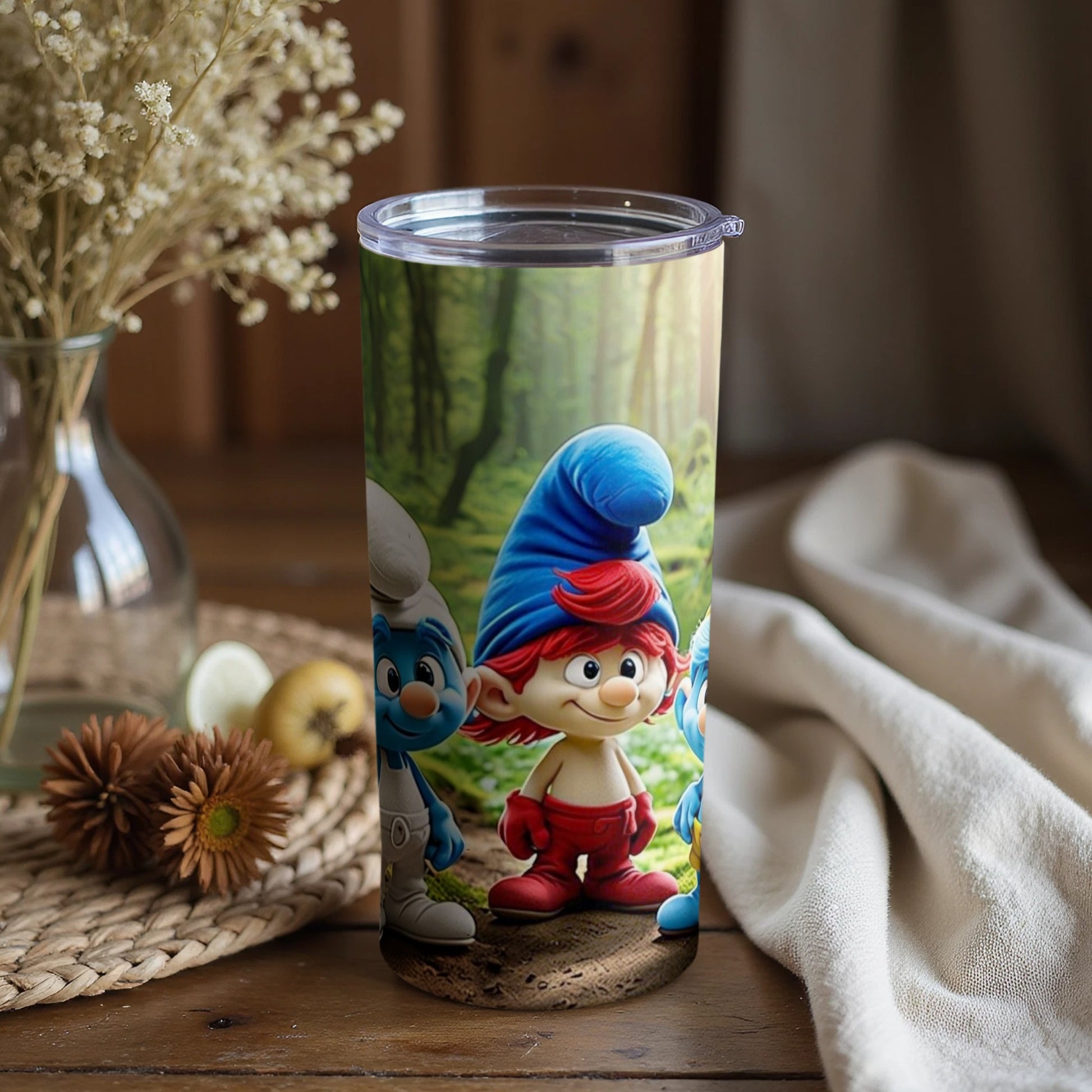 Cartoon Blue Hat Character Design Insulated Tumbler