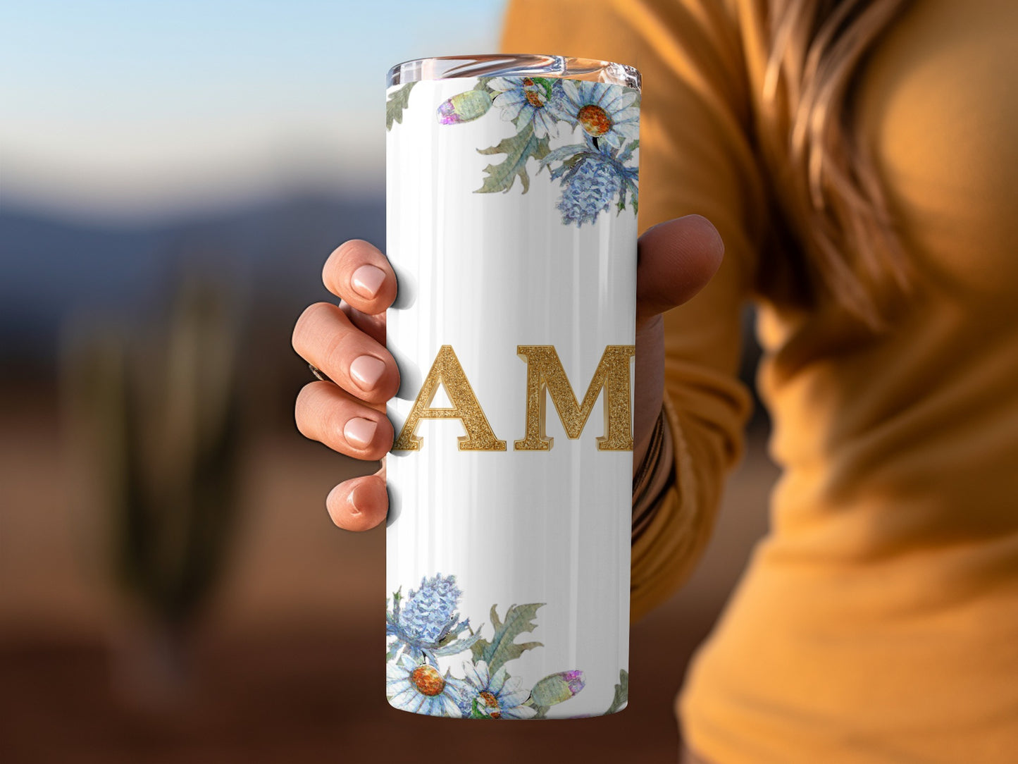 Floral Initial 'A' Insulated Tumbler for Beverages