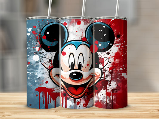 Colorful Cartoon Character Splattered Design Tumbler