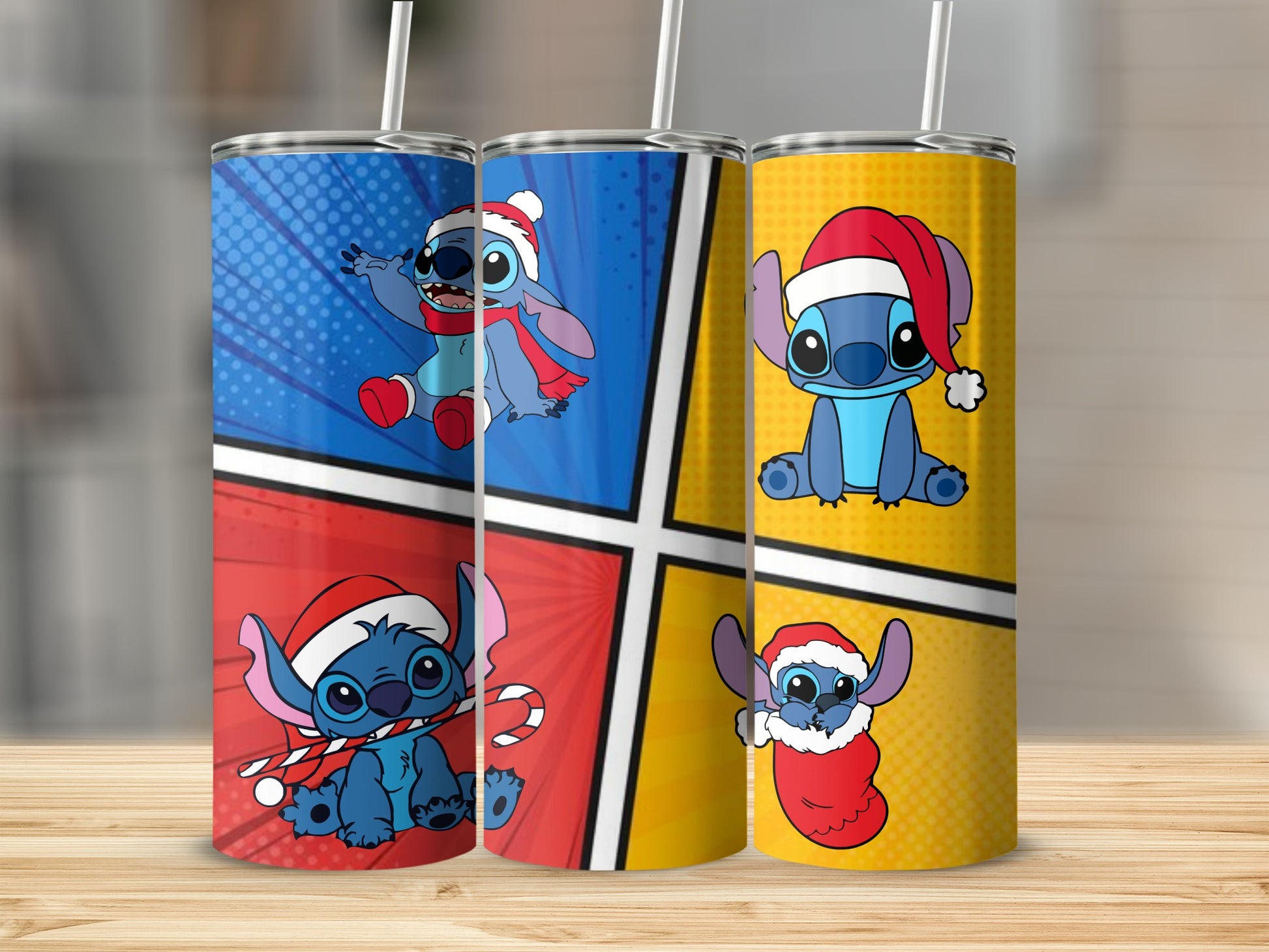 Festive Cartoon Character Themed Tumbler Set
