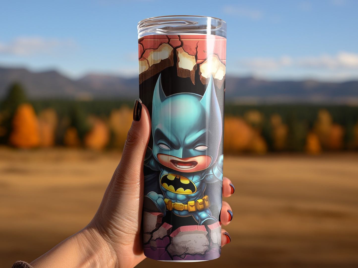 Colorful Batman Themed Travel Mug For Coffee Lovers