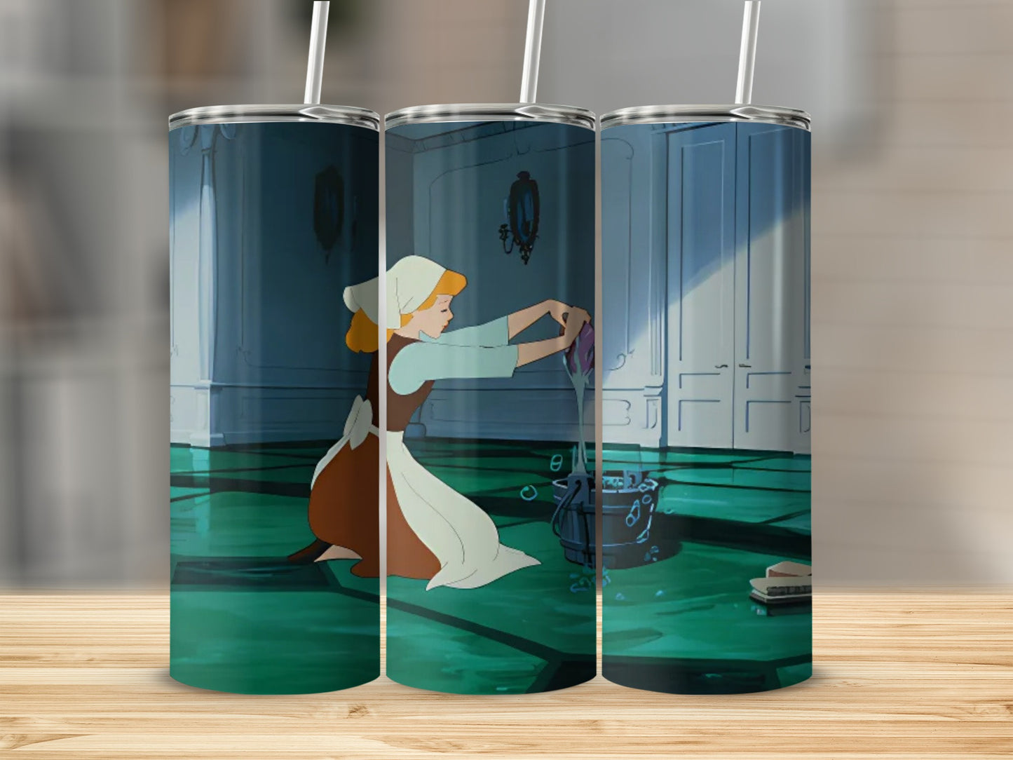 Cinderella Cleaning Scene Tumblers Perfect Gift