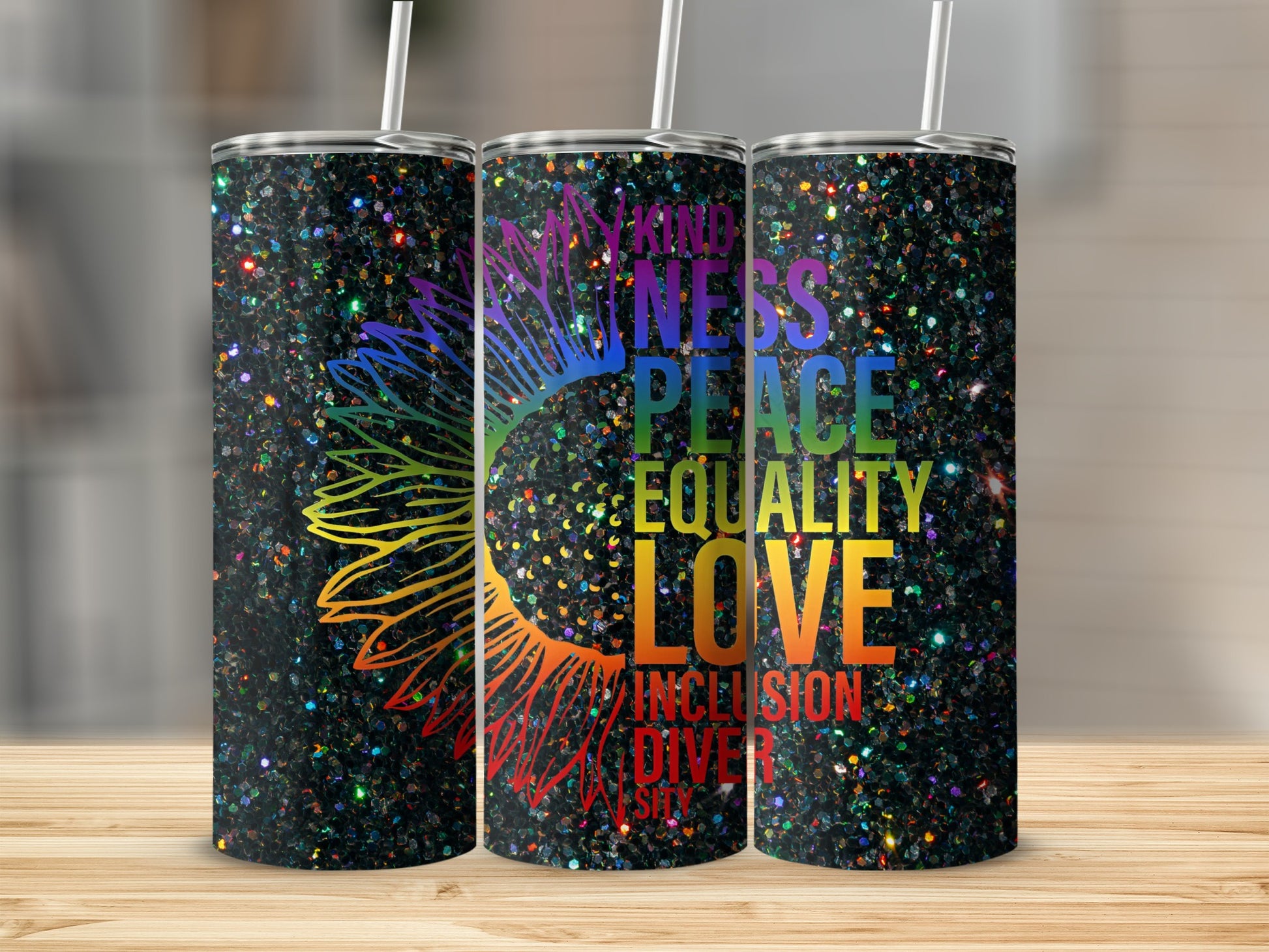 Kindness Peace Equality Love Inclusion Diversity tumbler