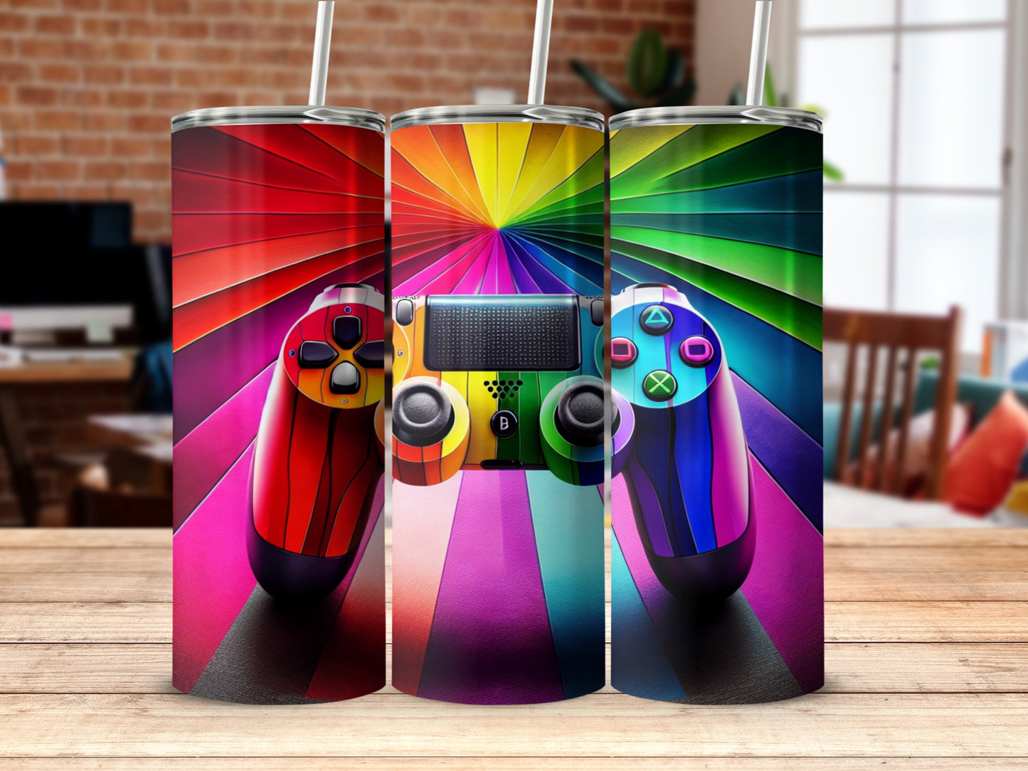 Colorful Gaming Controller Insulated Tumbler Cup