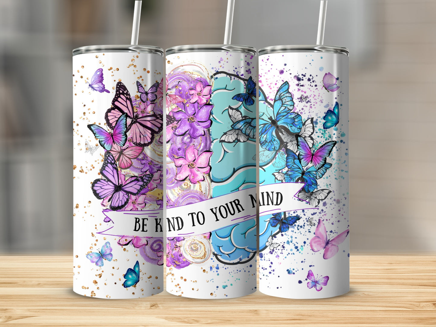 Be Kind To Your Mind Brain Design Butterflies product type