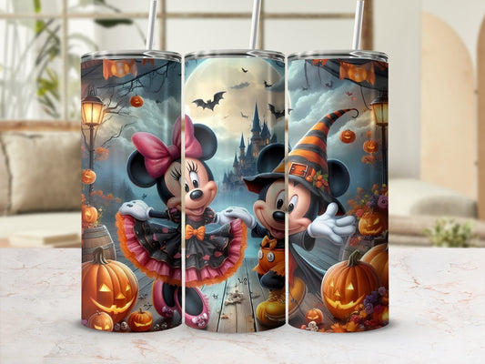 Halloween Mickey and Minnie Mouse Themed Tumblers