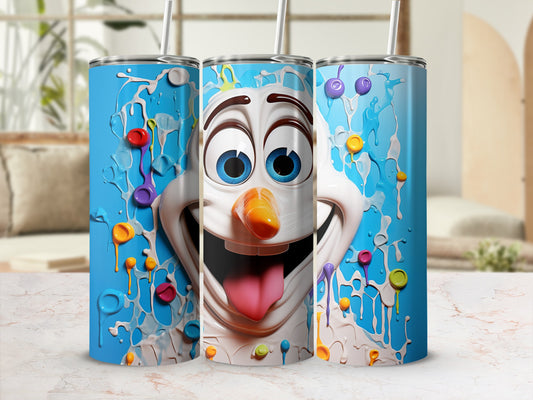 Frozen Inspired Happy Snowman Tumbler Cups
