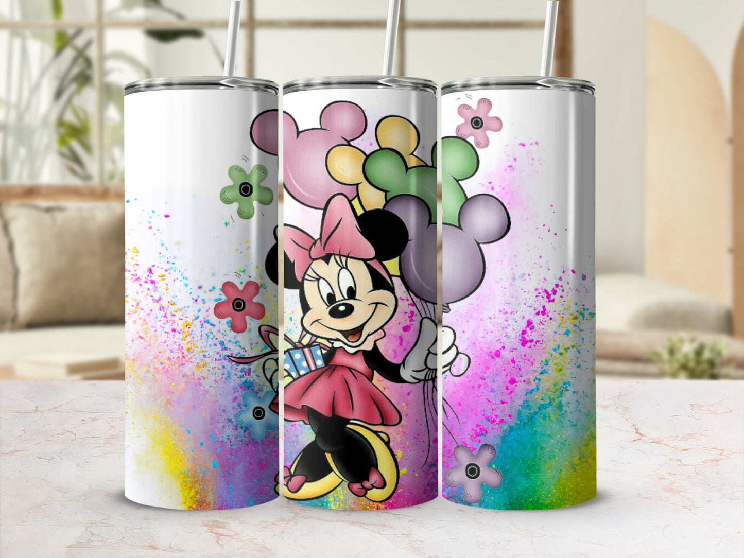 Colorful Minnie Mouse Balloon Tumbler for All Ages
