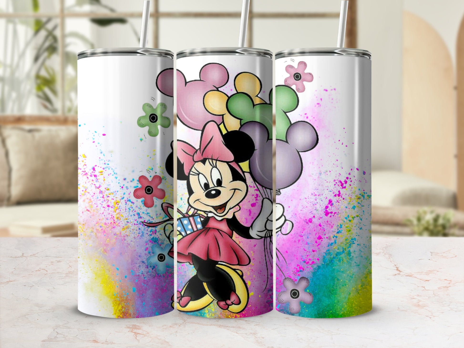 Colorful Minnie Mouse Balloon Tumbler for All Ages