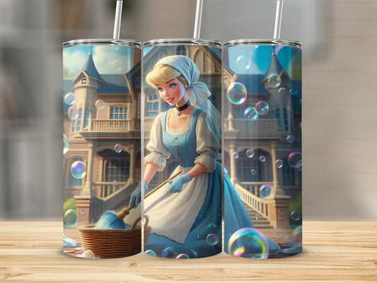 Fairy Tale Scene with Bubbles Design Tumbler