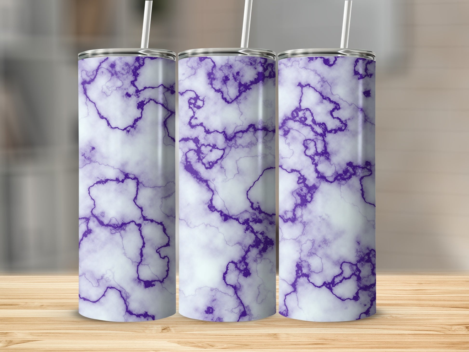 Purple White Marble Pattern Insulated Drink Tumbler product type