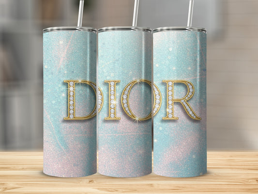 Sparkling Dior Design Skinny Tumbler for Stylish Sipping