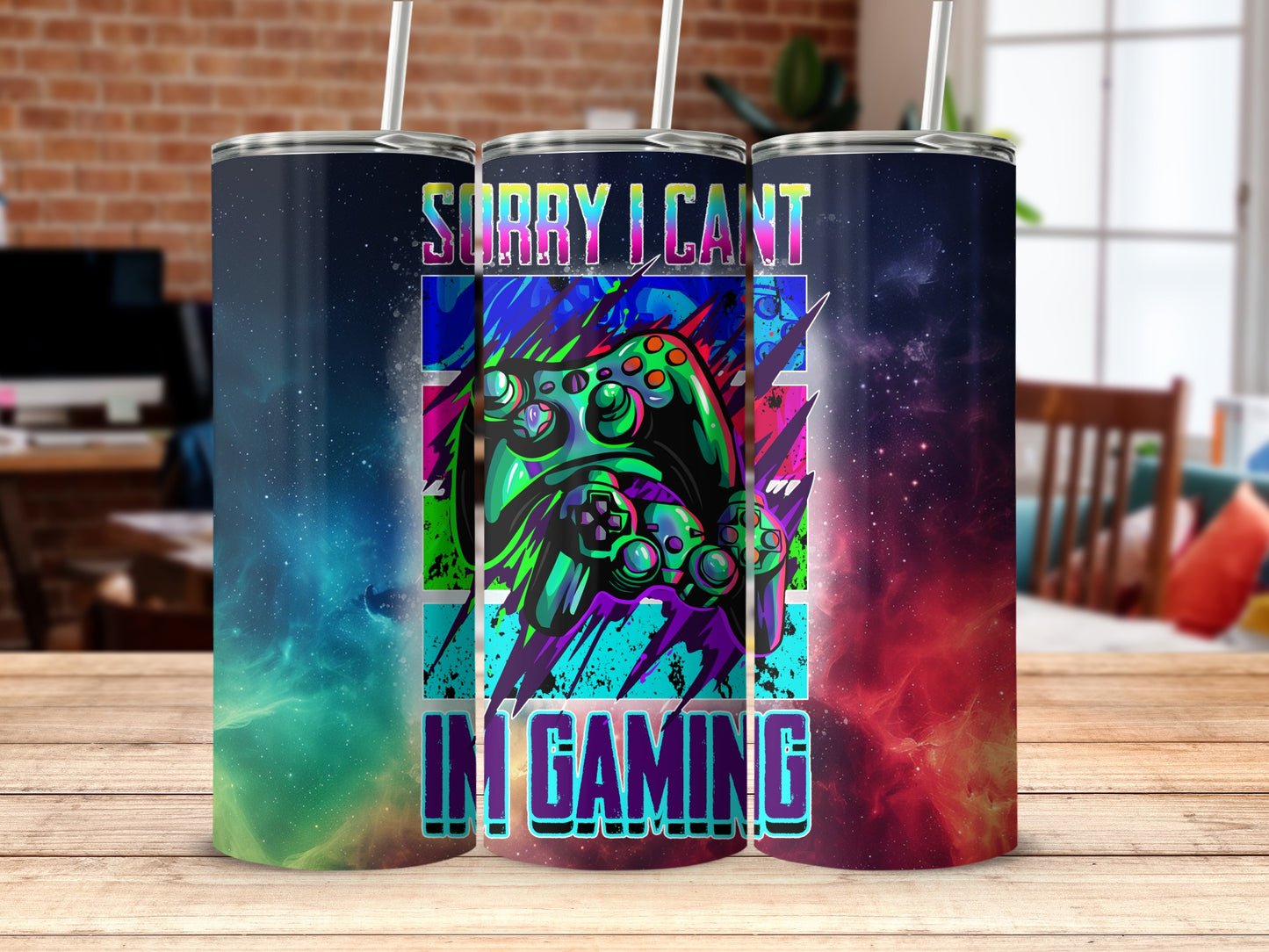 Sorry I Can't Gaming Graphic Drink Tumblers Set