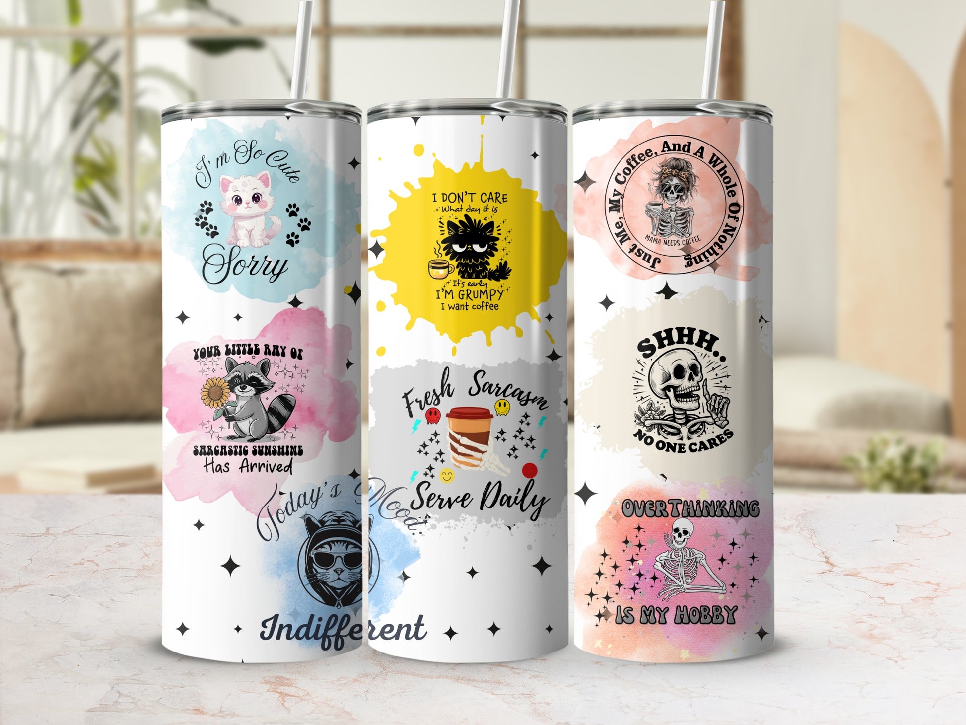Cute and Sarcastic Themed Drink Tumblers Collection