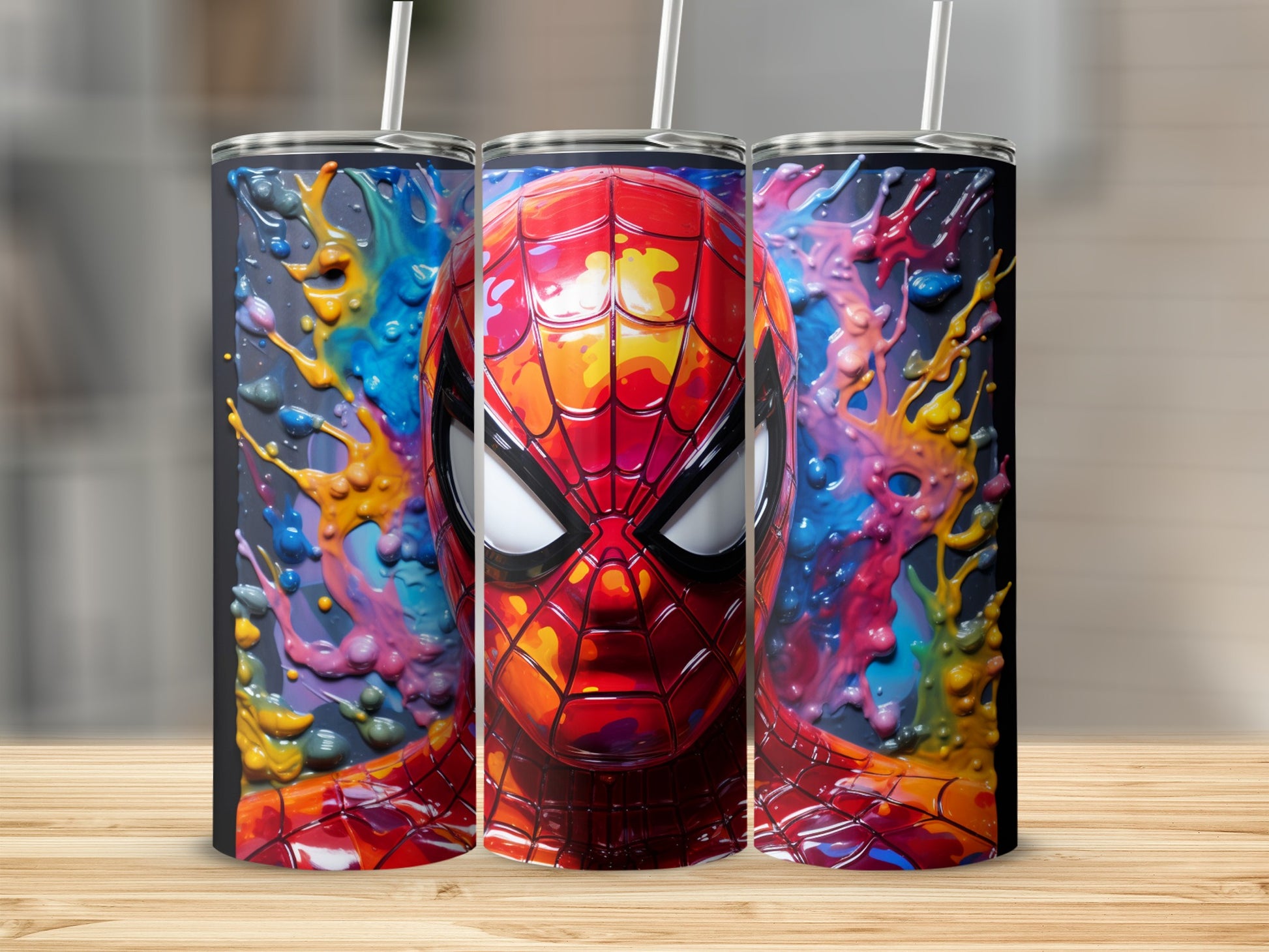 Colorful Superhero Design Insulated Tumbler Cup