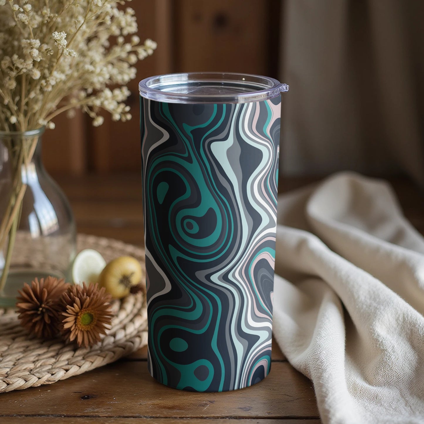 Abstract Swirl Pattern Insulated Tumbler Cup