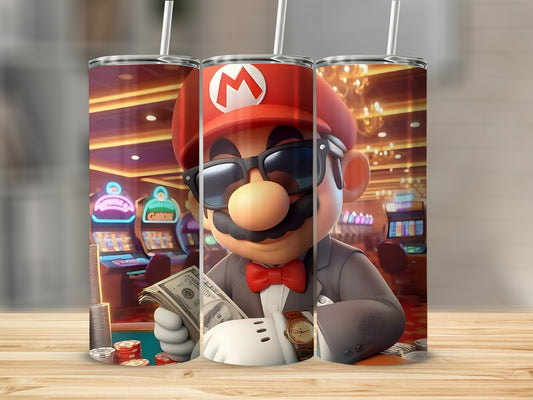 Cool Cartoon Character with Money Design Tumbler Cup