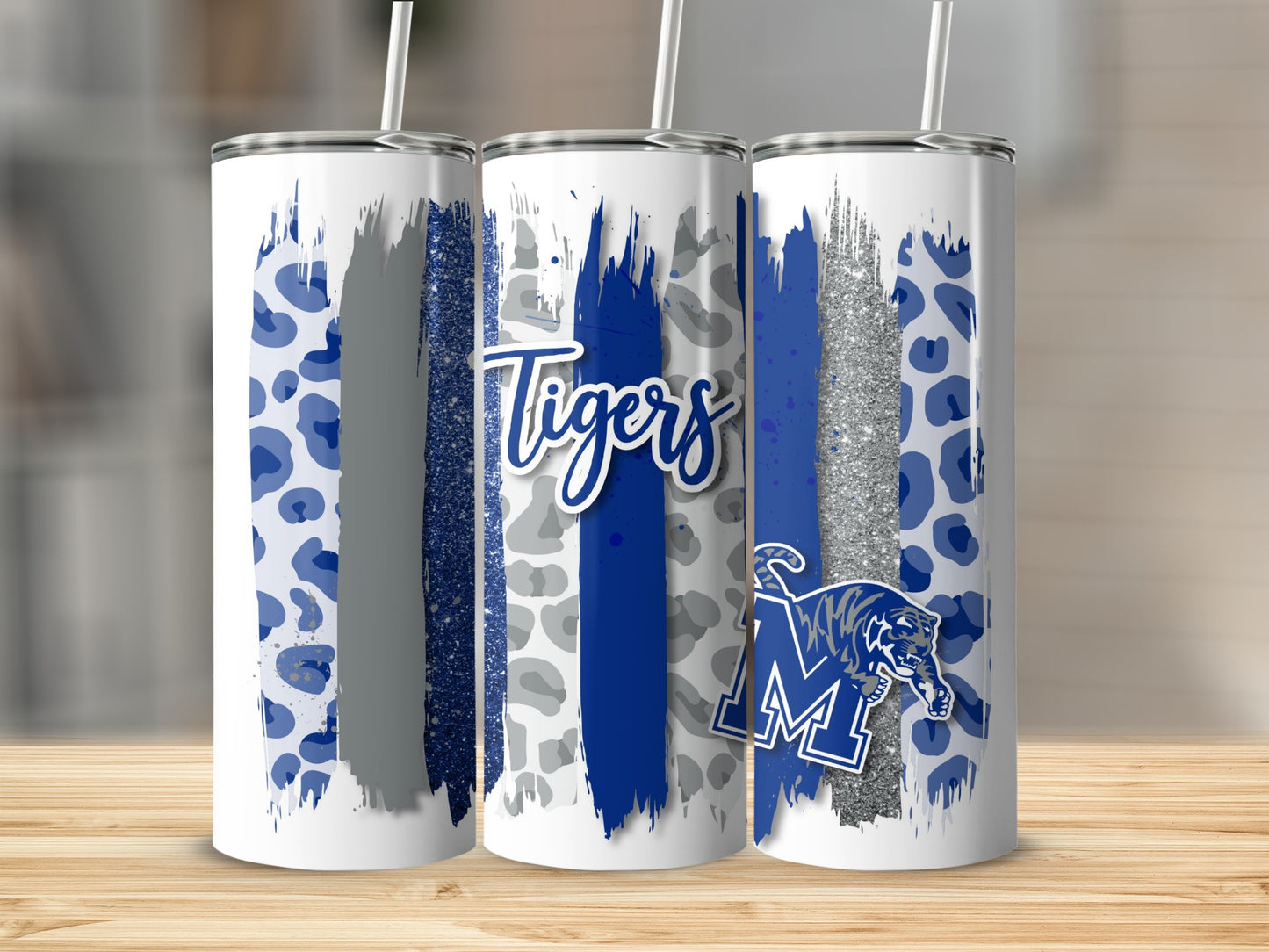 Tigers Paint Strokes Cheetah Graphic Memphis Tumblers