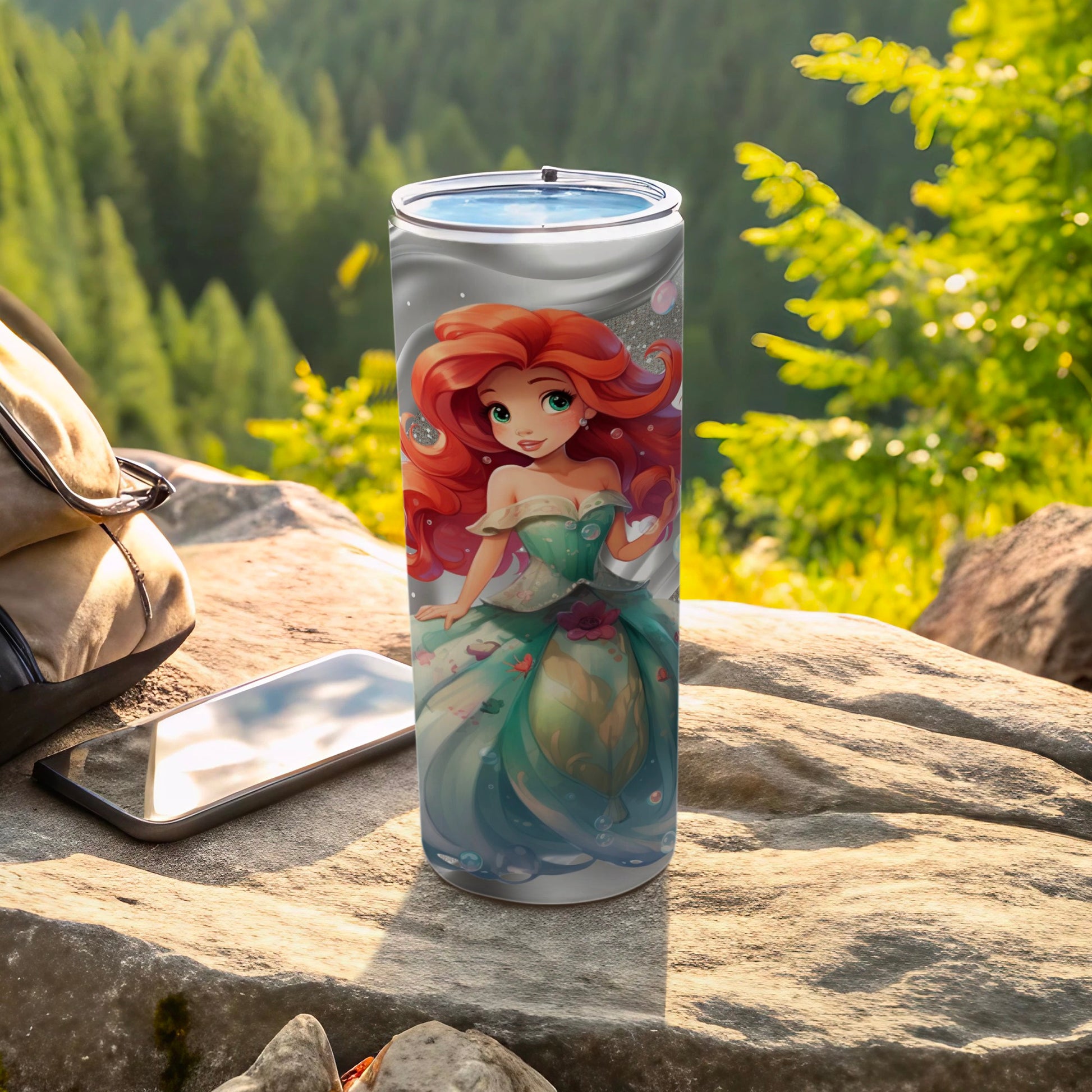 Enchanting Red Hair Cartoon Character Tumbler Cup