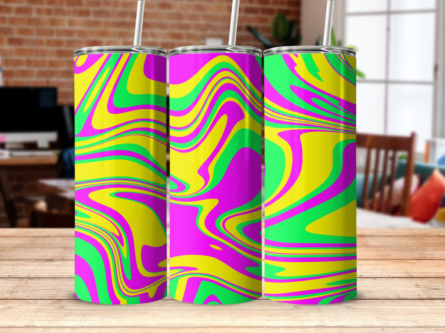 Vibrant Swirl Design Colorful Tumblers for Drinks