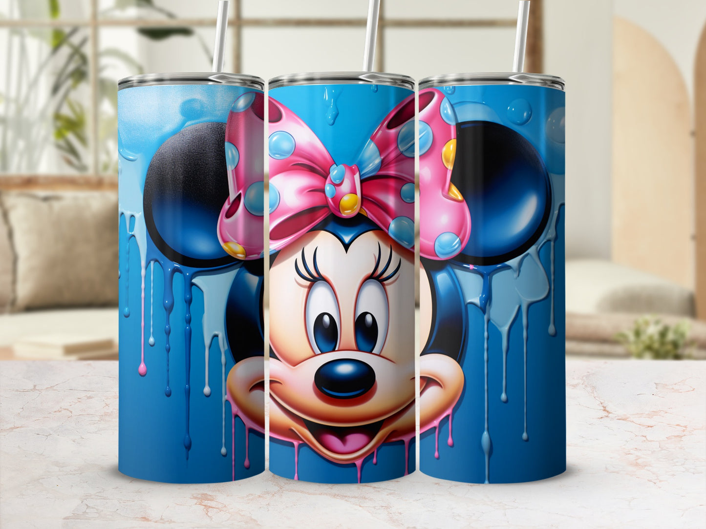 Colorful Cartoon Character Tumbler with Straw