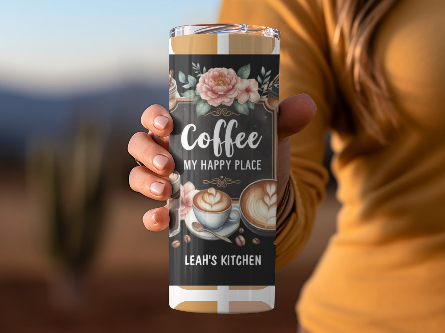 Coffee My Happy Place Leah's Kitchen Tumbler Cup