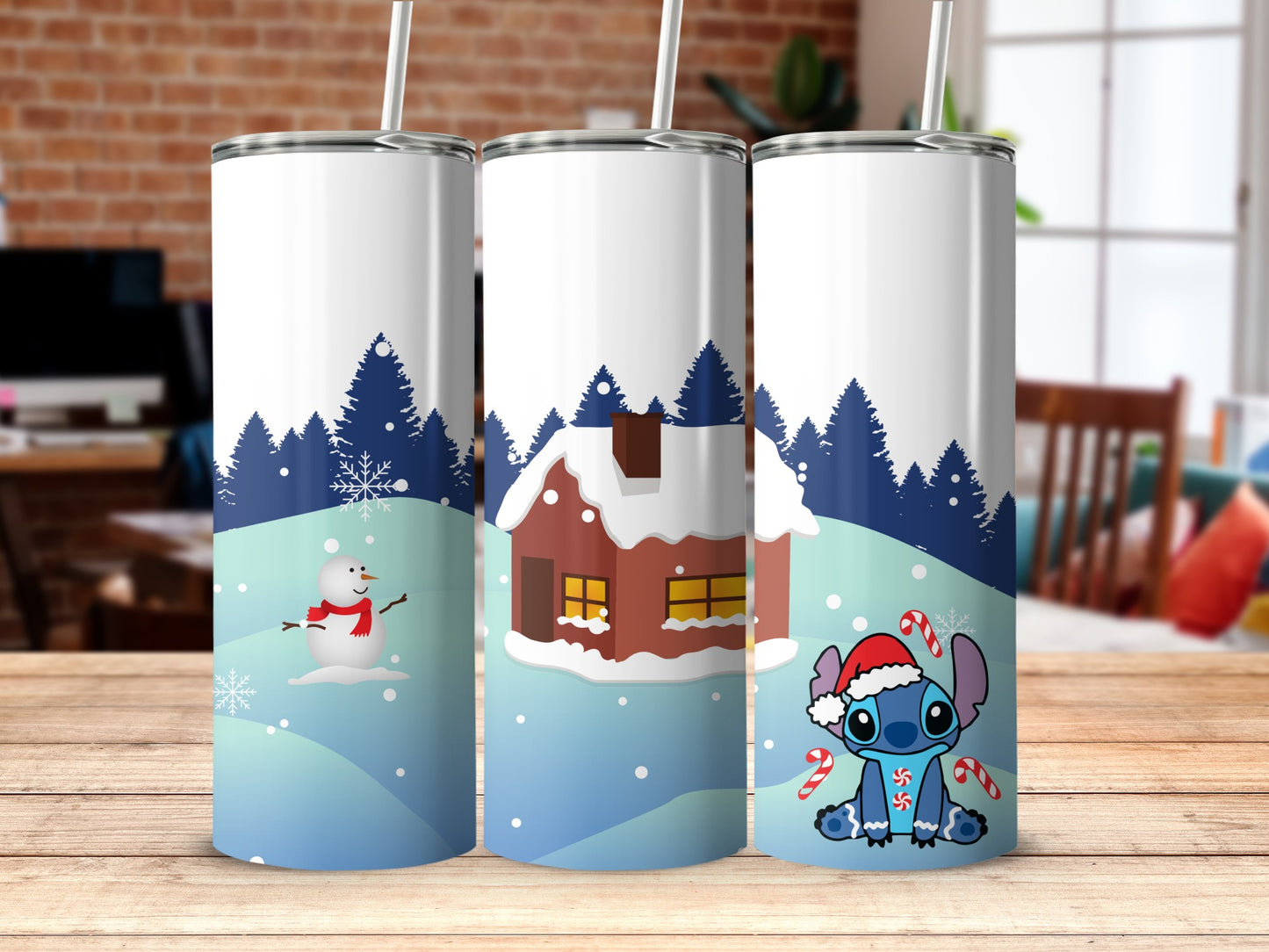 Festive Winter Scene Tumblers for Holiday Cheer