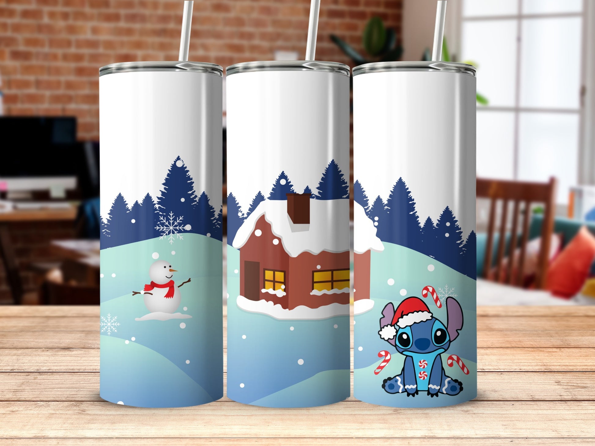 Festive Winter Scene Tumblers for Holiday Cheer