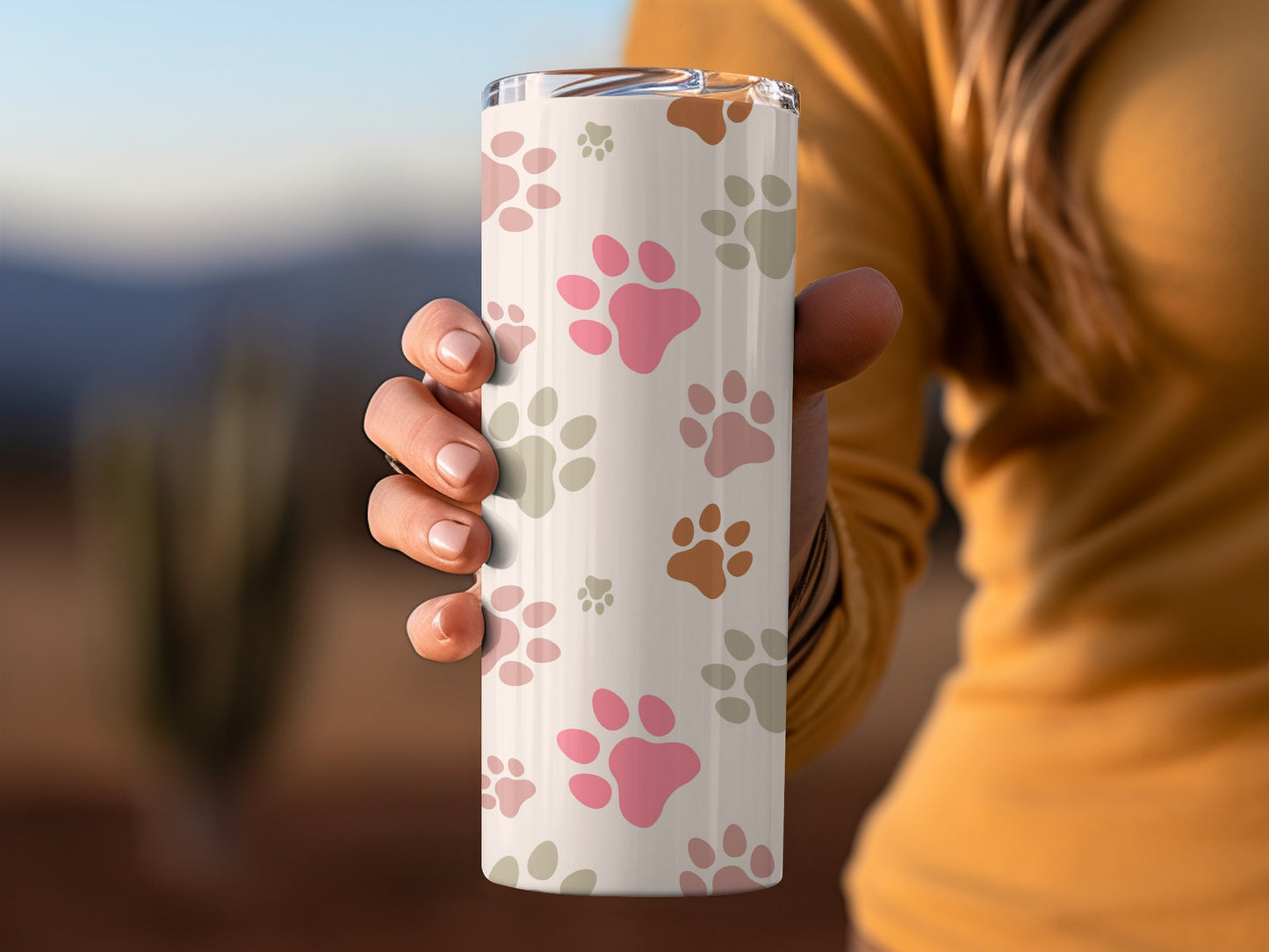 Colorful Paw Print Tumbler for Animal Lovers Drinkware