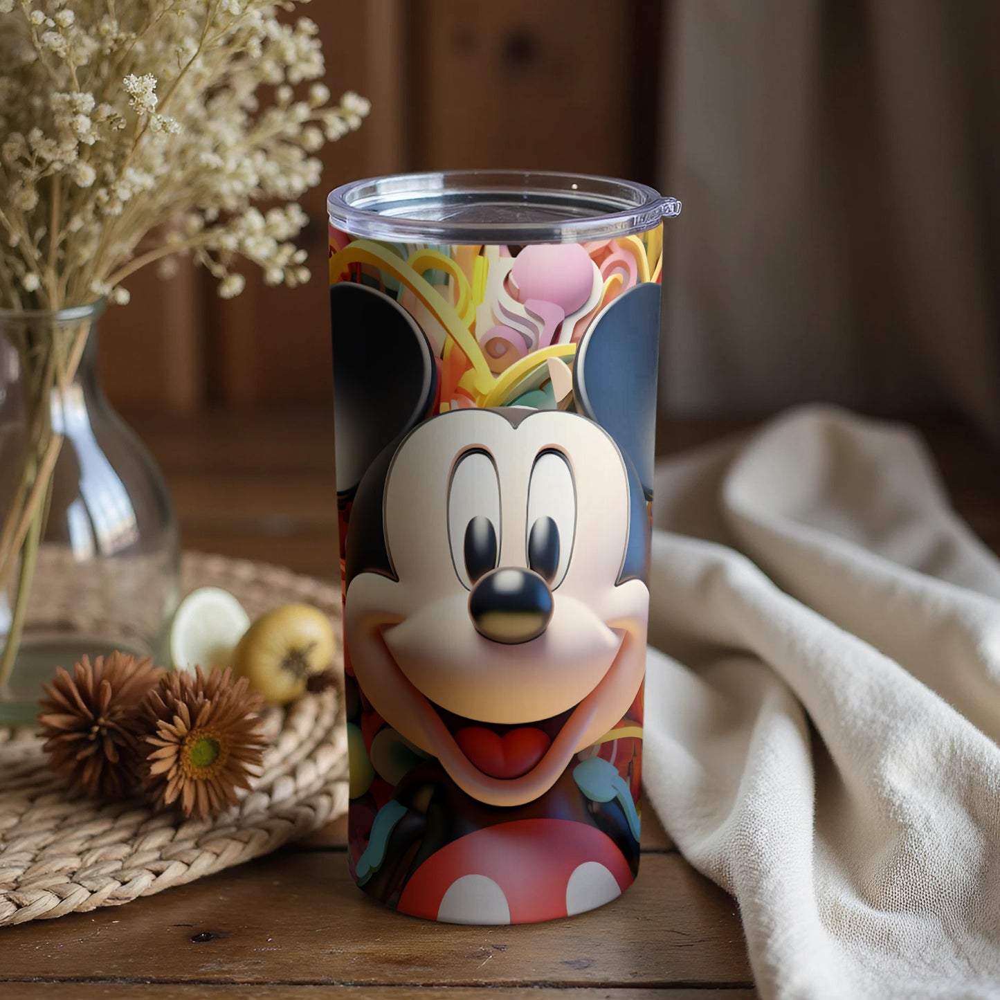 Colorful Mickey Mouse Cartoon Design Tumbler