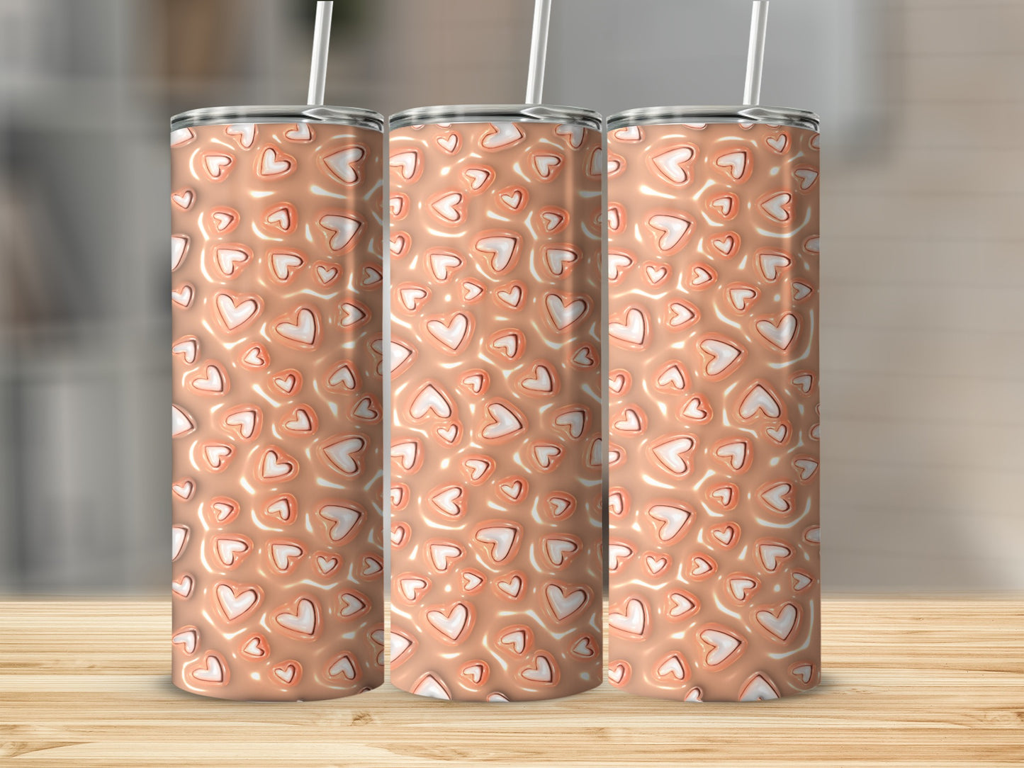 Heart Patterned Tall Tumbler Great for Everyday Use