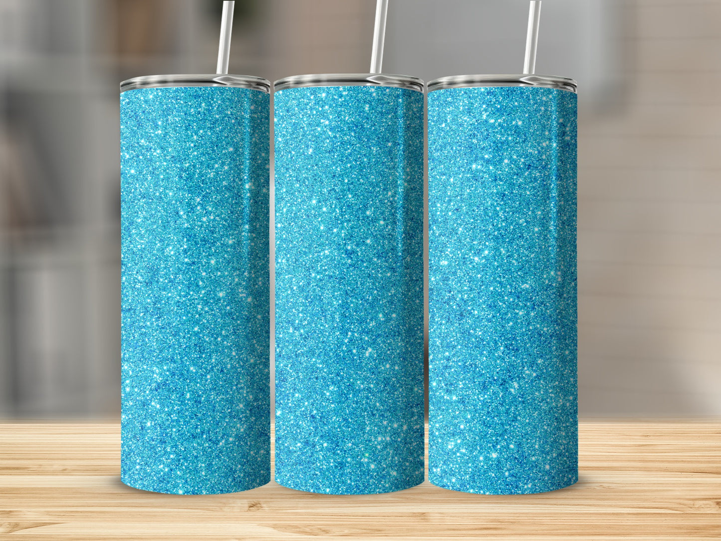 Sparkling Blue Glitter Tumbler for Stylish Hydration
