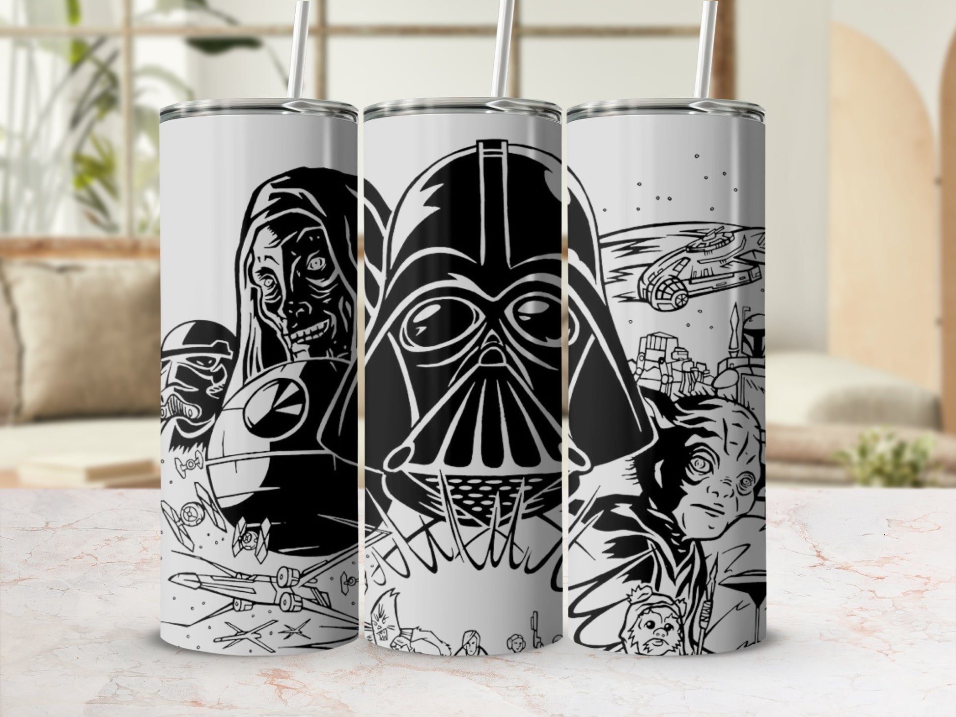 Star Wars Galactic Characters Vader Yoda Falcon Tumbler product type