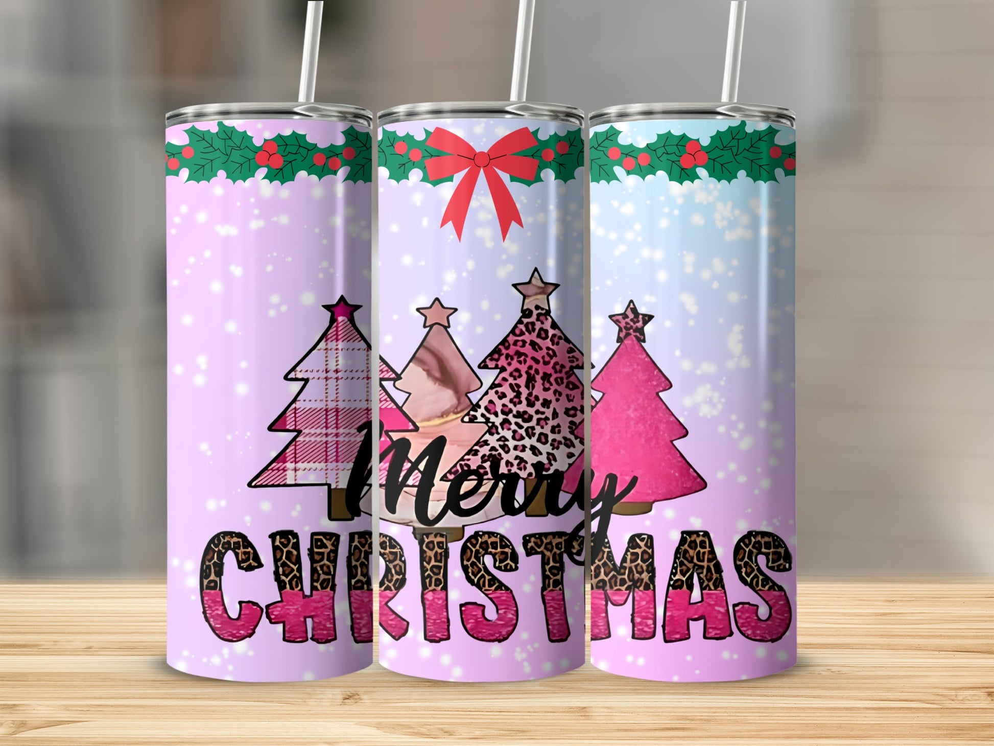 Merry Christmas Sparkling Tree Holiday Tumbler