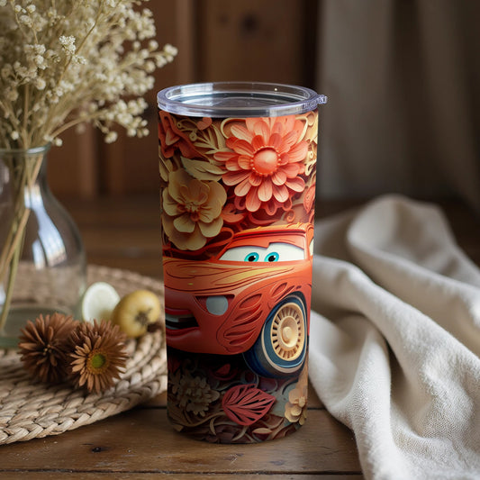 Colorful Floral Car Design Insulated Drinkware Tumbler
